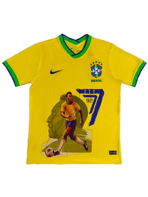 Brazil special jersey PELE 7 commemorative edition kit soccer yellow uniform men's sportswear football kit tops sport shirt 2023